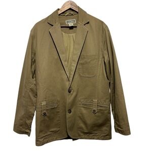 Duluth Trading Co Fire Hose Presentation Jacket Mens M Tall Khaki Button Pockets